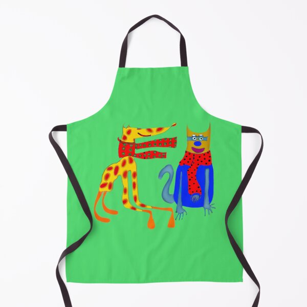 Item preview, Cartoon Dog and Cat wearing scarves looking for a home .   Cute and quirky designed and sold by Inspire-me-CYK.