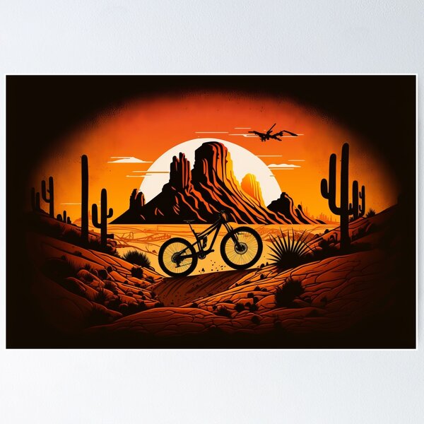 Item preview, MTB Mountain Bike at National Park sunset designed and sold by MotivStyle.