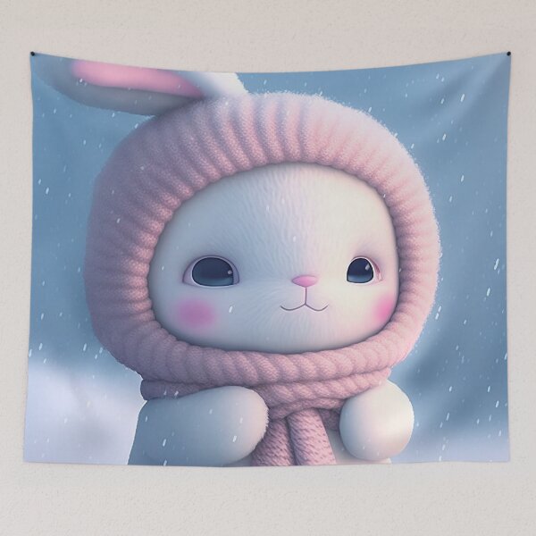 Item preview, Cartoon Snow Bunny with Hat V2 designed and sold by GummywormDesign.