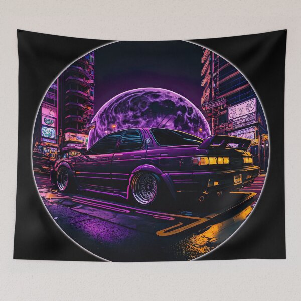 Item preview, JDM Japanese Car Tokyo Midnight Cyberpunk Night Scene  designed and sold by Jozzabazza.