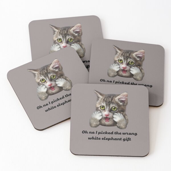 Item preview, Cute cat saying Oh no i picked the wrong white elephant gift designed and sold by NoManDesign.
