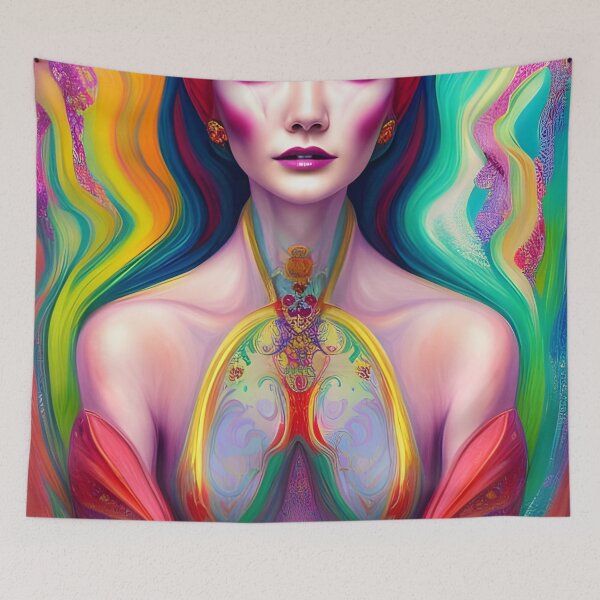 Item preview, Abstracted Impressions: A Surreal Woman Portrait with Bold Colors designed and sold by artmanikin.