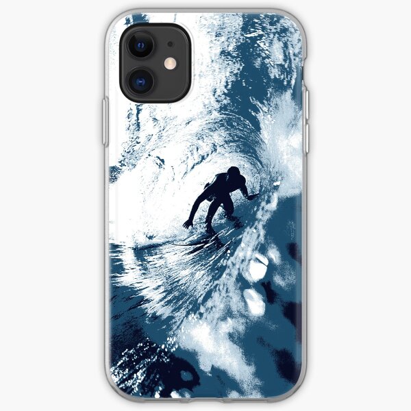 Boarding Trybe Tube, Hawaiian Surf Graphic - Navy Blue iPhone Soft Case