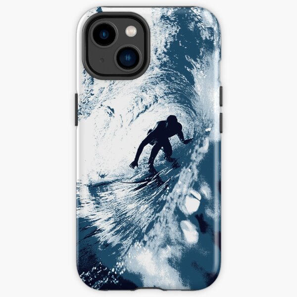 Boarding Trybe Tube, Hawaiian Surf Graphic - Navy Blue iPhone Tough Case