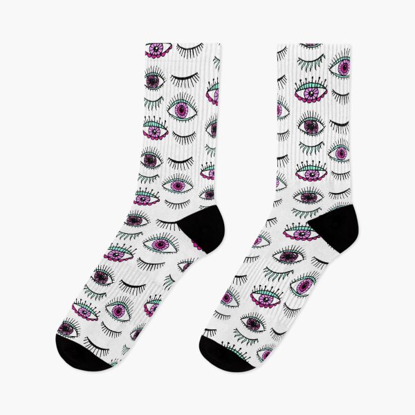 Item preview, Evil Eyes Pink Green Lucky Charm Symbol designed and sold by Julie Erin Designs.