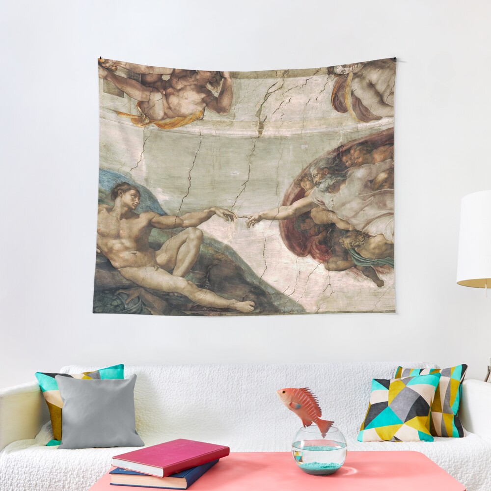 Creation of Adam by Michelangelo Tapestry