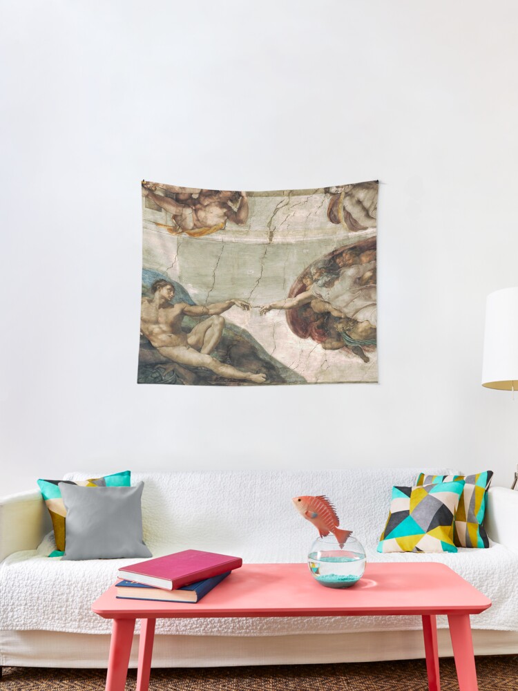 Creation Of Adam By Michelangelo Wall Tapestry