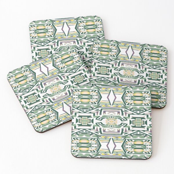 Item preview, Traditional Igorot-inspired tribal pattern. Ethnic White and green designed and sold by IlustradoArts.