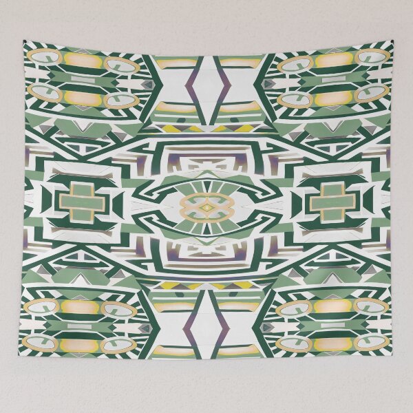 Item preview, Traditional Igorot-inspired tribal pattern. Ethnic White and green designed and sold by IlustradoArts.