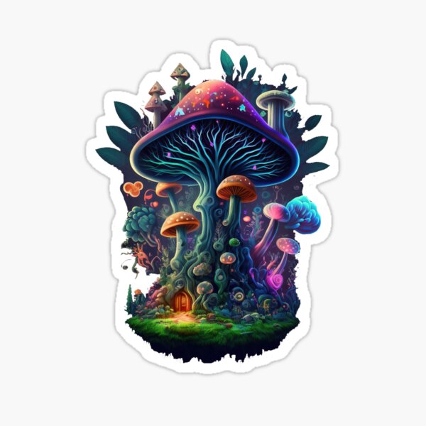 Item preview, Mushroom Trippy Colorful Psychedelic Art designed and sold by Trippinink-.