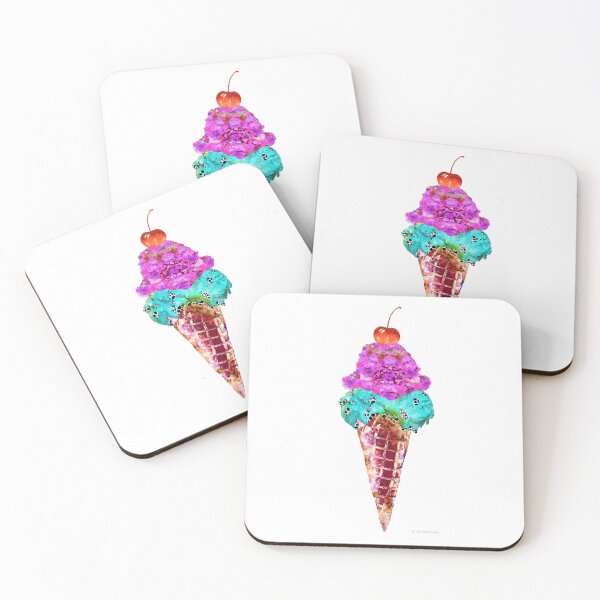 Item preview, Two Scoops Of Ice Cream Cherry On Top Art designed and sold by Sharon Cummings Art.