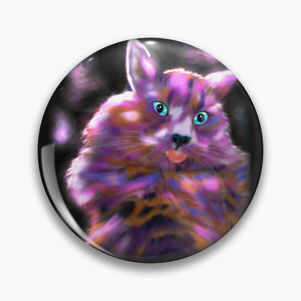 Item preview, Colorful Glowing Cat with Tongue Out designed and sold by oceanlady65.