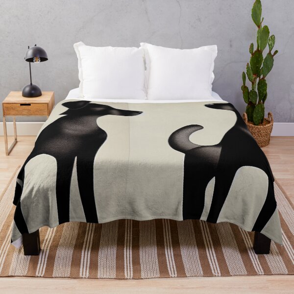 Item preview, Black Dogs Standing Still on a Tan Background designed and sold by BySpinny.