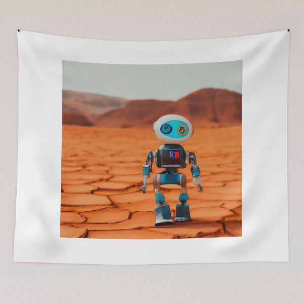 Item preview, Hippie Robot On Mars Surface Looking For Other Mars Rovers From Nasa designed and sold by AlanPhotoArt.