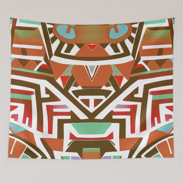 Item preview, Traditional Igorot-inspired tribal pattern. Ethnic Green and brown. designed and sold by IlustradoArts.