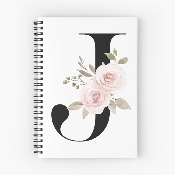 Aperçu de l'œuvre Lettre aquarelle J avec fleurs roses créée et vendue par ORIGENcreate.