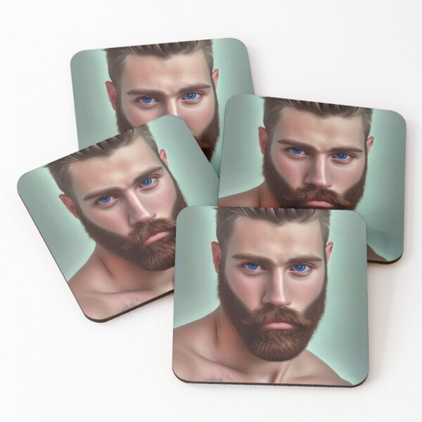 Item preview, Brown Haired, Bearded Man with Blue Eyes 2.0 designed and sold by LthrDaddyBear.