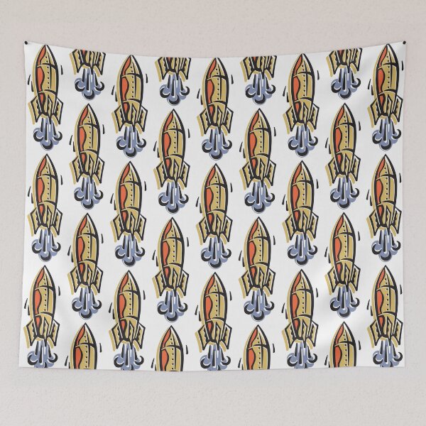 Item preview, Blast Off Retro Rockets Pattern designed and sold by jeff-jones.