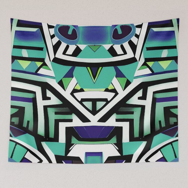Item preview, Traditional Igorot-inspired tribal pattern. Ethnic Blue and green. designed and sold by IlustradoArts.