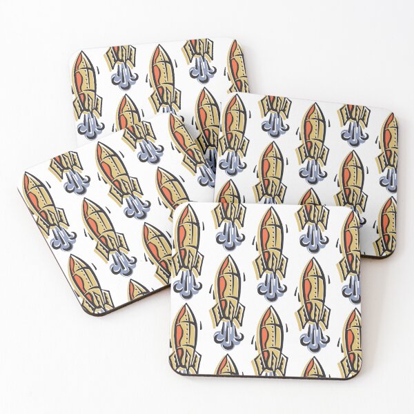 Item preview, Blast Off Retro Rockets Pattern designed and sold by jeff-jones.