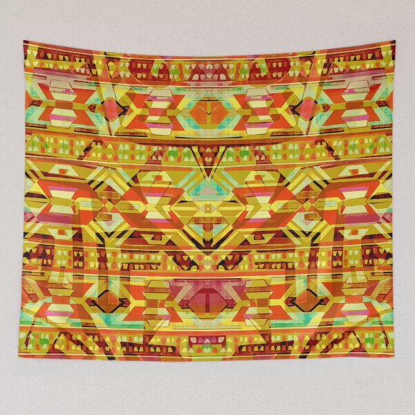 Item preview, Traditional Igorot-inspired tribal pattern. Ethnic Yellow and orange. designed and sold by IlustradoArts.