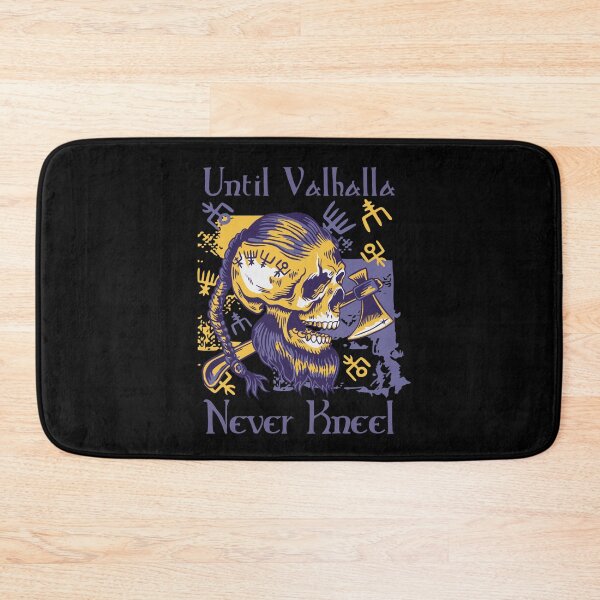 Item preview,  Until Valhalla - Never Kneel - Yellow Purple Viking Skull designed and sold by Georgy09.