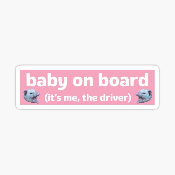 Aperçu de l'œuvre Autocollant pour pare-chocs « Bébé rose à bord » (c'est moi, le conducteur) créée et vendue par tylermagee.