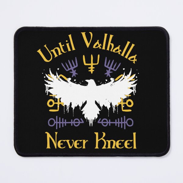 Item preview, Until Valhalla - Never Kneel - Yellow Purple Viking Raven designed and sold by Georgy09.