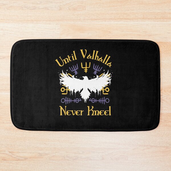 Item preview, Until Valhalla - Never Kneel - Yellow Purple Viking Raven designed and sold by Georgy09.
