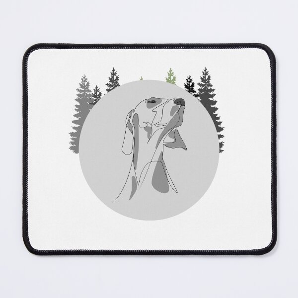 Item preview, Dog Looking Lines Pine Trees, Grey Circle doggo designed and sold by adembulut.