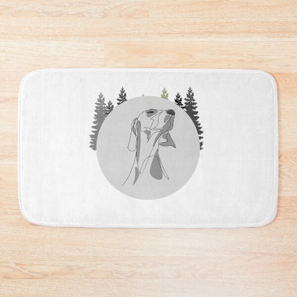 Item preview, Dog Looking Lines Pine Trees, Grey Circle doggo designed and sold by adembulut.