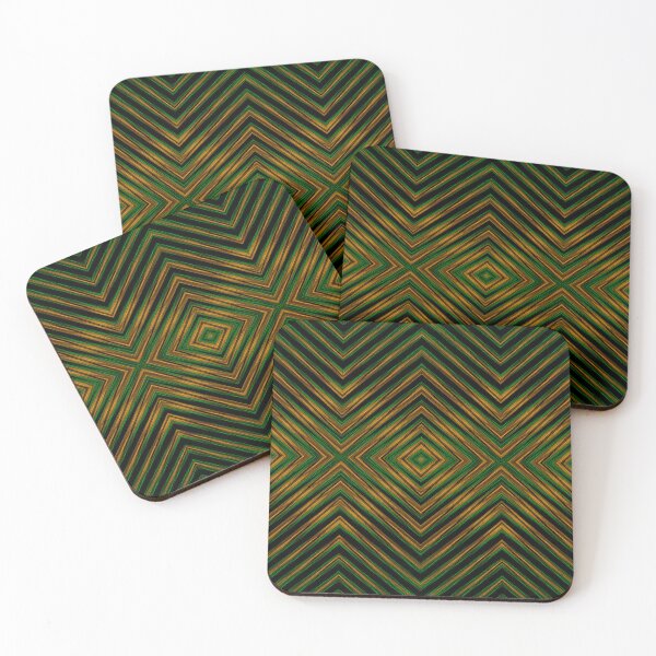 Item preview, Golden Green intersecting lines square  - Oil paint designed and sold by royrahul.