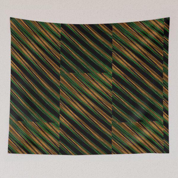 Item preview, Golden Green Slanting lines - Oil paint designed and sold by royrahul.
