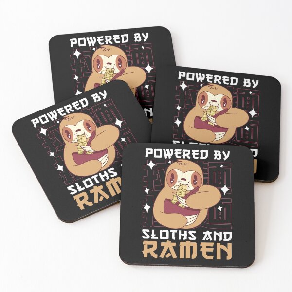 Item preview, Powered by Sloths & Ramen -Kawaii Sloth Eating Ramen Noodle designed and sold by ollalla.