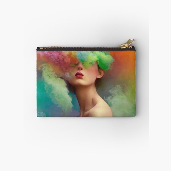 Item preview, Dreamlike art colorful smoke morphing into beautiful woman, rainbow, pastel, designed and sold by ValleyDream.
