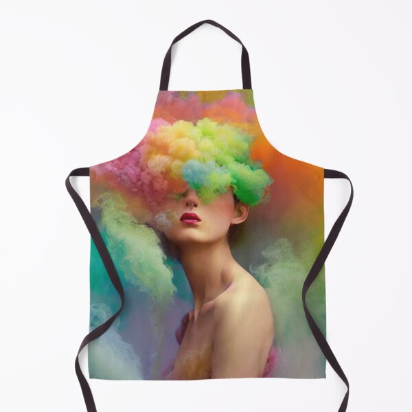 Item preview, Dreamlike art colorful smoke morphing into beautiful woman, rainbow, pastel, designed and sold by ValleyDream.