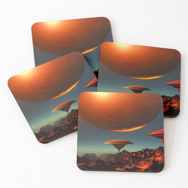 Item preview, Alien ships above an alien planet designed and sold by Marcu Ioachim.