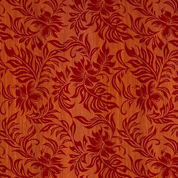Artwork thumbnail, Waikiki Hibiscus Hawaiian Pareau Floral - Red and Orange by DriveIndustries