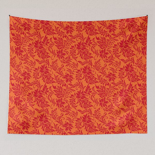 Item preview, Waikiki Hibiscus Hawaiian Pareau Floral - Red and Orange designed and sold by DriveIndustries.