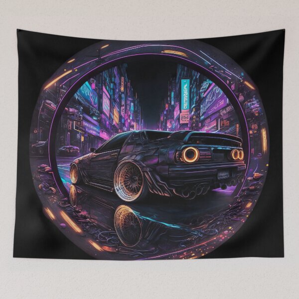Item preview, JDM Japanese Car Tokyo Midnight Cyberpunk Night Scene  designed and sold by Jozzabazza.