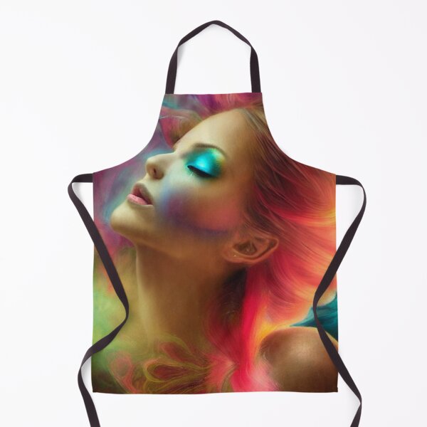 Item preview, Dreamlike art colorful smoke morphing into beautiful woman, rainbow, pastel designed and sold by ValleyDream.