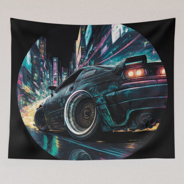 Item preview, JDM Japanese Car Tokyo Midnight Cyberpunk Night Scene  designed and sold by Jozzabazza.