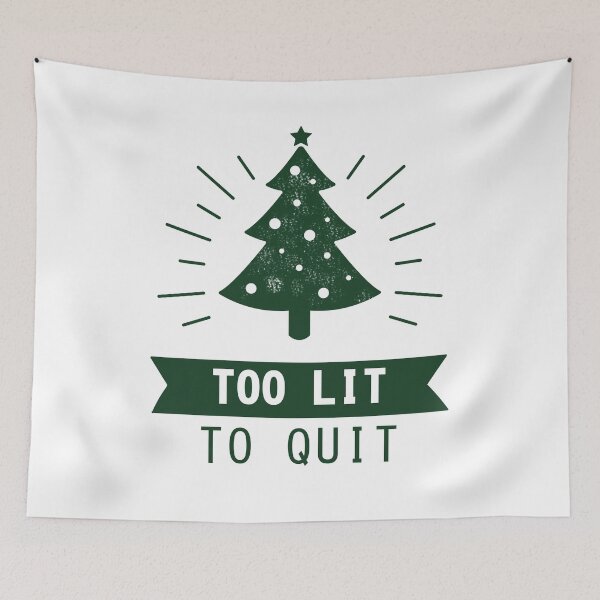 Item preview, Too Lit To Quit Funny Christmas Tree Shirt designed and sold by T-ShirtRevolt.