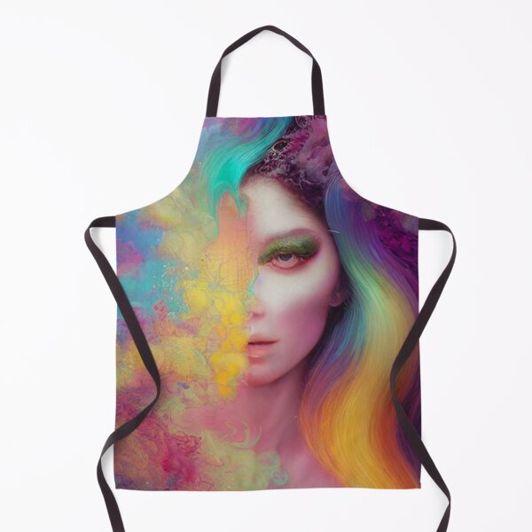 Item preview, Dreamlike art colorful smoke morphing into beautiful woman, rainbow, pastel designed and sold by ValleyDream.