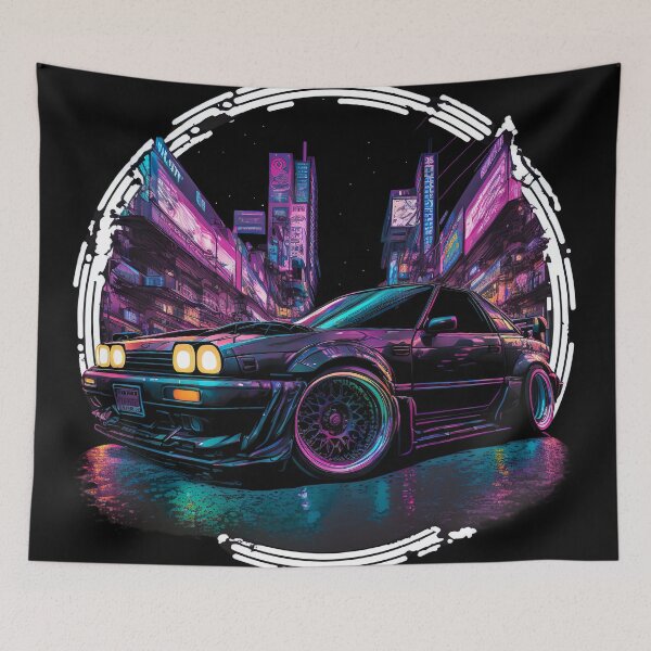 Item preview, JDM Japanese Car Tokyo Midnight Cyberpunk Night Scene  designed and sold by Jozzabazza.