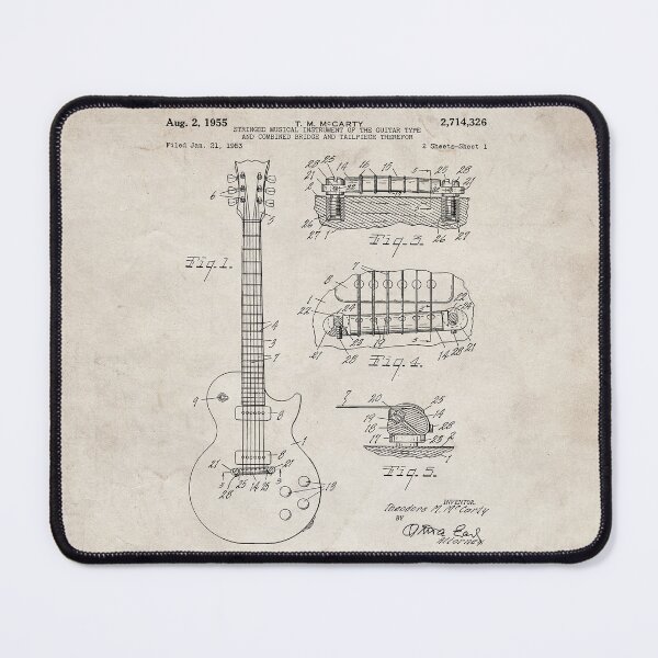 Item preview, Electric Guitar Patent - Musician Music Room Art - Antique designed and sold by patentpress.