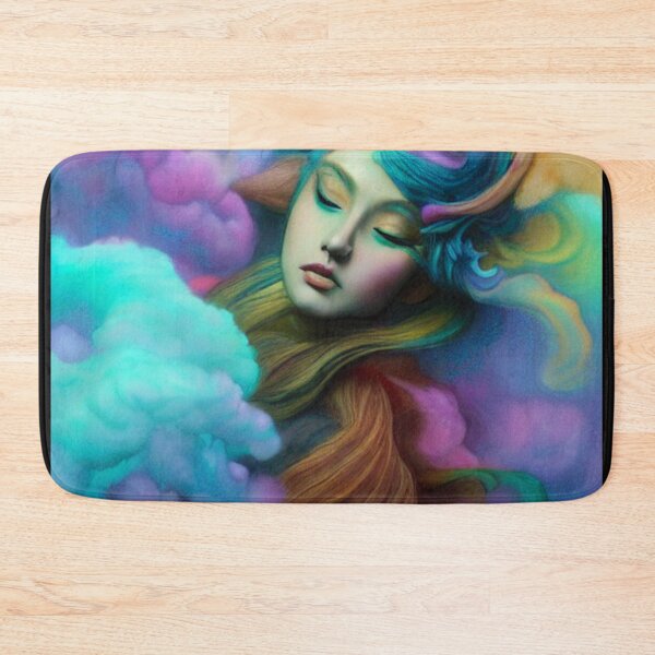 Item preview, Dreamlike art colorful smoke morphing into beautiful woman, rainbow, pastel designed and sold by ValleyDream.