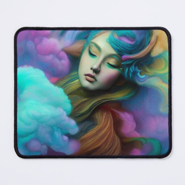 Item preview, Dreamlike art colorful smoke morphing into beautiful woman, rainbow, pastel designed and sold by ValleyDream.