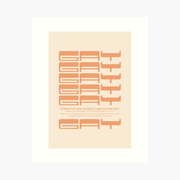 Christopher Street Liberation Day | Orange | Vintage Queer Gay Pride Art Art Print