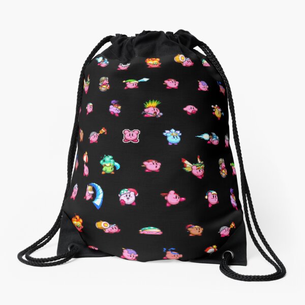 Kirby Pattern Drawstring Bag